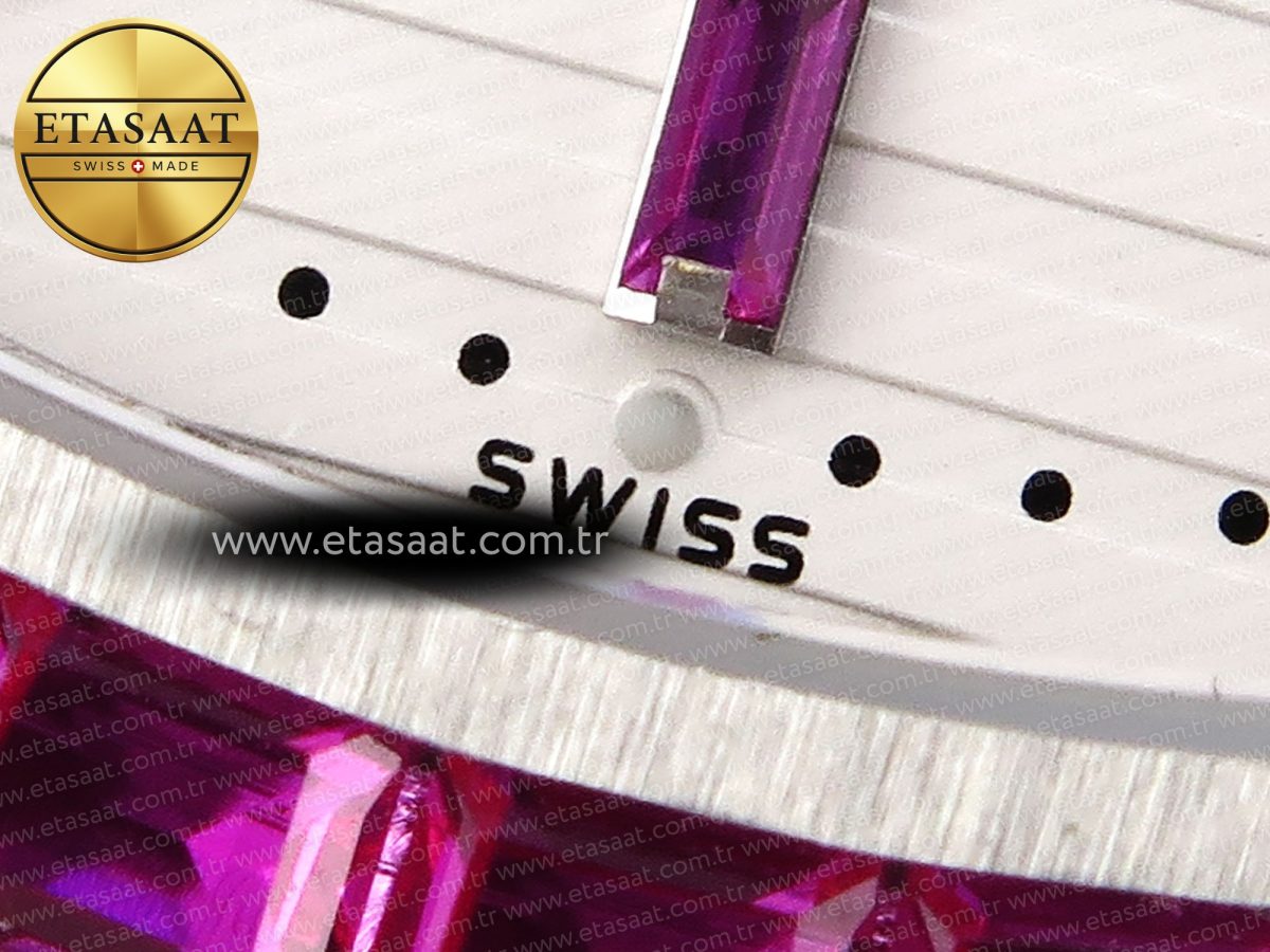 Patek Philippe NAUTILUS 5711 SS WHITE DIAL PURPLE DIAMONDS 324CS - Görsel 12