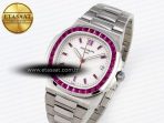 Patek Philippe NAUTILUS 5711 SS WHITE DIAL PURPLE DIAMONDS 324CS - Görsel 2