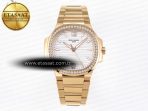NAUTILUS 7118 LADIES RG PPF 1:1 BEST EDITION WHITE DIAL DIAMONDS BEZEL ON RG BRACELET 324CS - Görsel 3