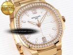 NAUTILUS 7118 LADIES RG PPF 1:1 BEST EDITION WHITE DIAL DIAMONDS BEZEL ON RG BRACELET 324CS - Görsel 5