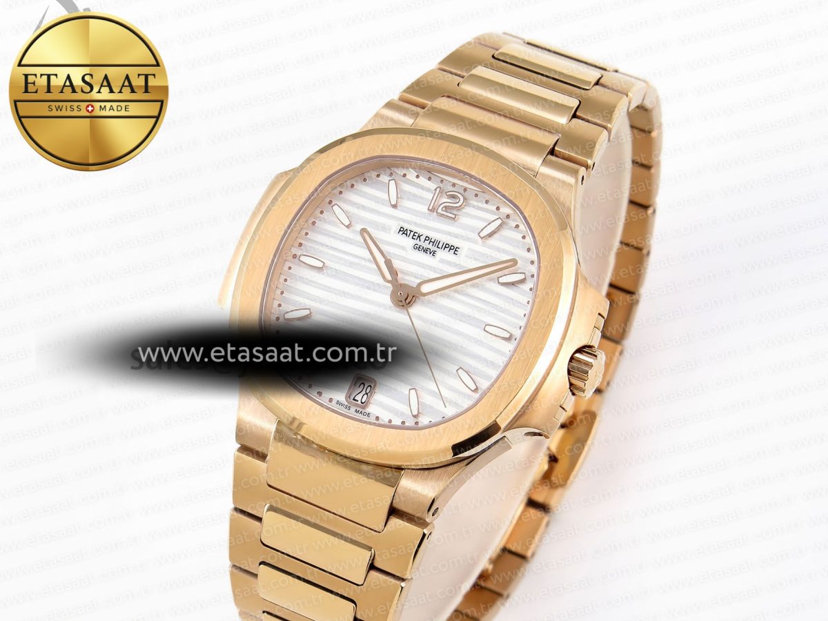 NAUTILUS 7118 LADIES RG PPF 1:1 BEST EDITION WHITE DIAL ON RG BRACELET 324CS - Görsel 2