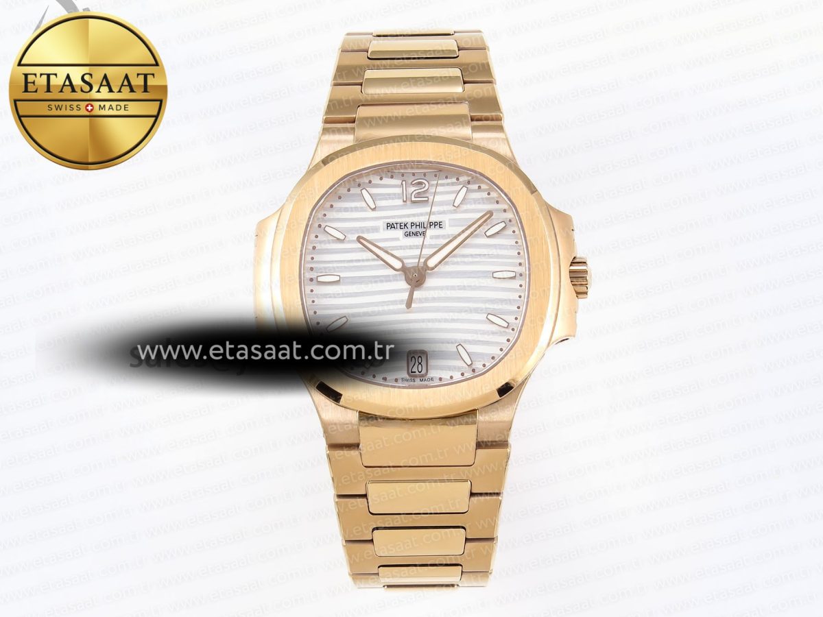 NAUTILUS 7118 LADIES RG PPF 1:1 BEST EDITION WHITE DIAL ON RG BRACELET 324CS - Görsel 3