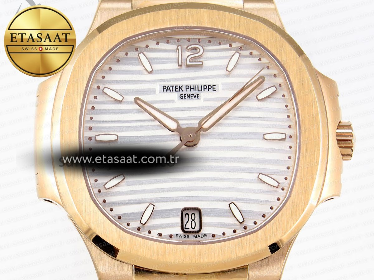 NAUTILUS 7118 LADIES RG PPF 1:1 BEST EDITION WHITE DIAL ON RG BRACELET 324CS - Görsel 4
