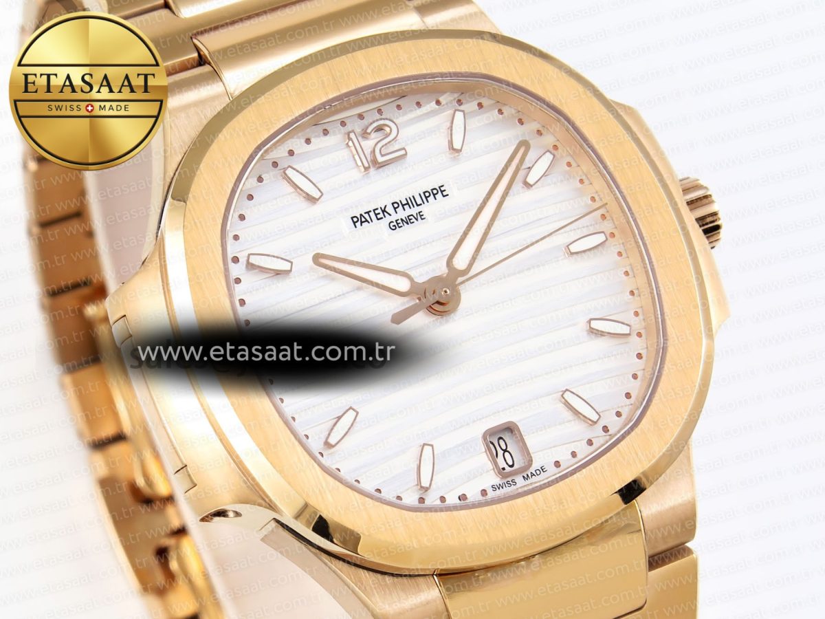 NAUTILUS 7118 LADIES RG PPF 1:1 BEST EDITION WHITE DIAL ON RG BRACELET 324CS - Görsel 5