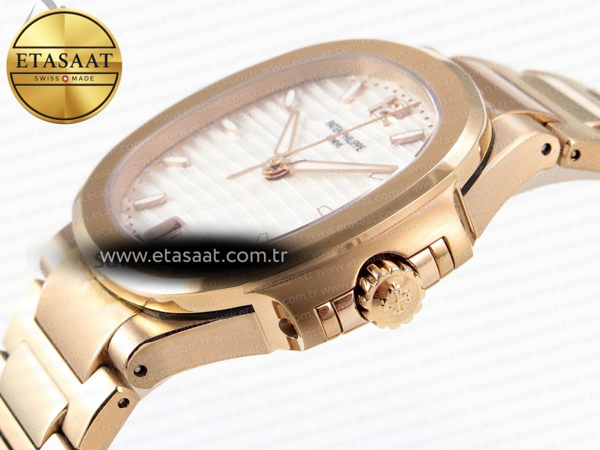 NAUTILUS 7118 LADIES RG PPF 1:1 BEST EDITION WHITE DIAL ON RG BRACELET 324CS - Görsel 8