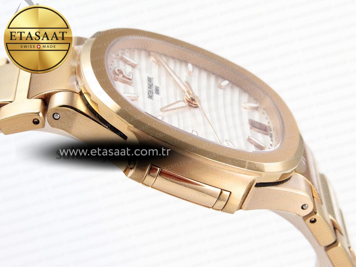 NAUTILUS 7118 LADIES RG PPF 1:1 BEST EDITION WHITE DIAL ON RG BRACELET 324CS - Görsel 9
