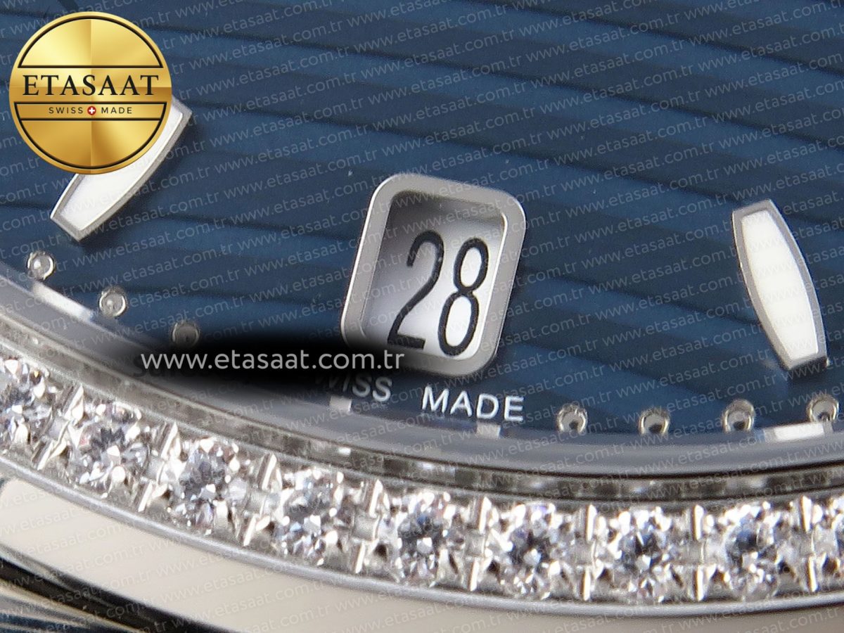NAUTILUS 7118 LADIES SS PPF 1:1 BEST EDITION BLUE DIAL DIAMONDS BEZEL ON SS BRACELET 324CS - Görsel 11