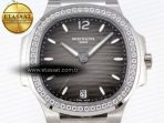 NAUTILUS 7118 LADIES SS PPF 1:1 BEST EDITION BROWN DIAL DIAMONDS BEZEL ON SS BRACELET 324CS - Görsel 4