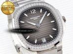 NAUTILUS 7118 LADIES SS PPF 1:1 BEST EDITION BROWN DIAL DIAMONDS BEZEL ON SS BRACELET 324CS - Görsel 5
