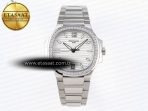 NAUTILUS 7118 LADIES SS PPF 1:1 BEST EDITION WHITE DIAL DIAMONDS BEZEL ON SS BRACELET 324CS - Görsel 3