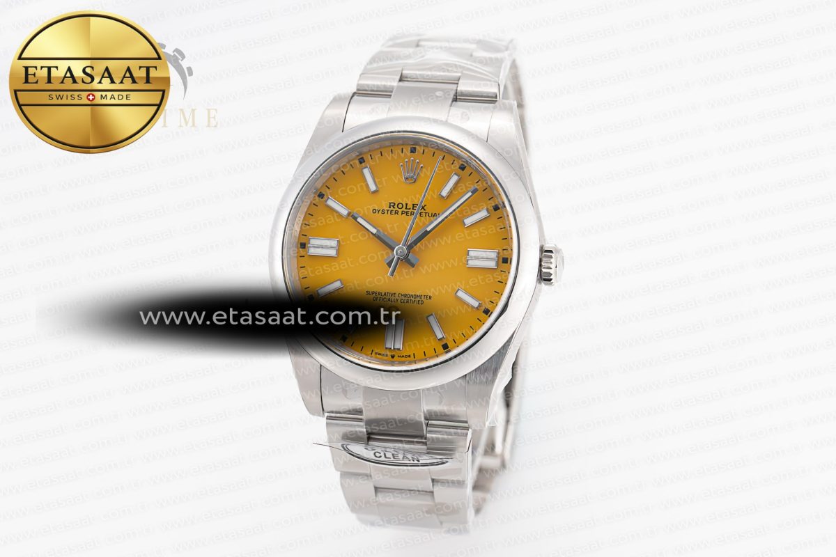 Oyster Perpetual 124300 41mm Clean 1:1 Best Edition 904L Steel Yellow Dial VR3230 - Görsel 1