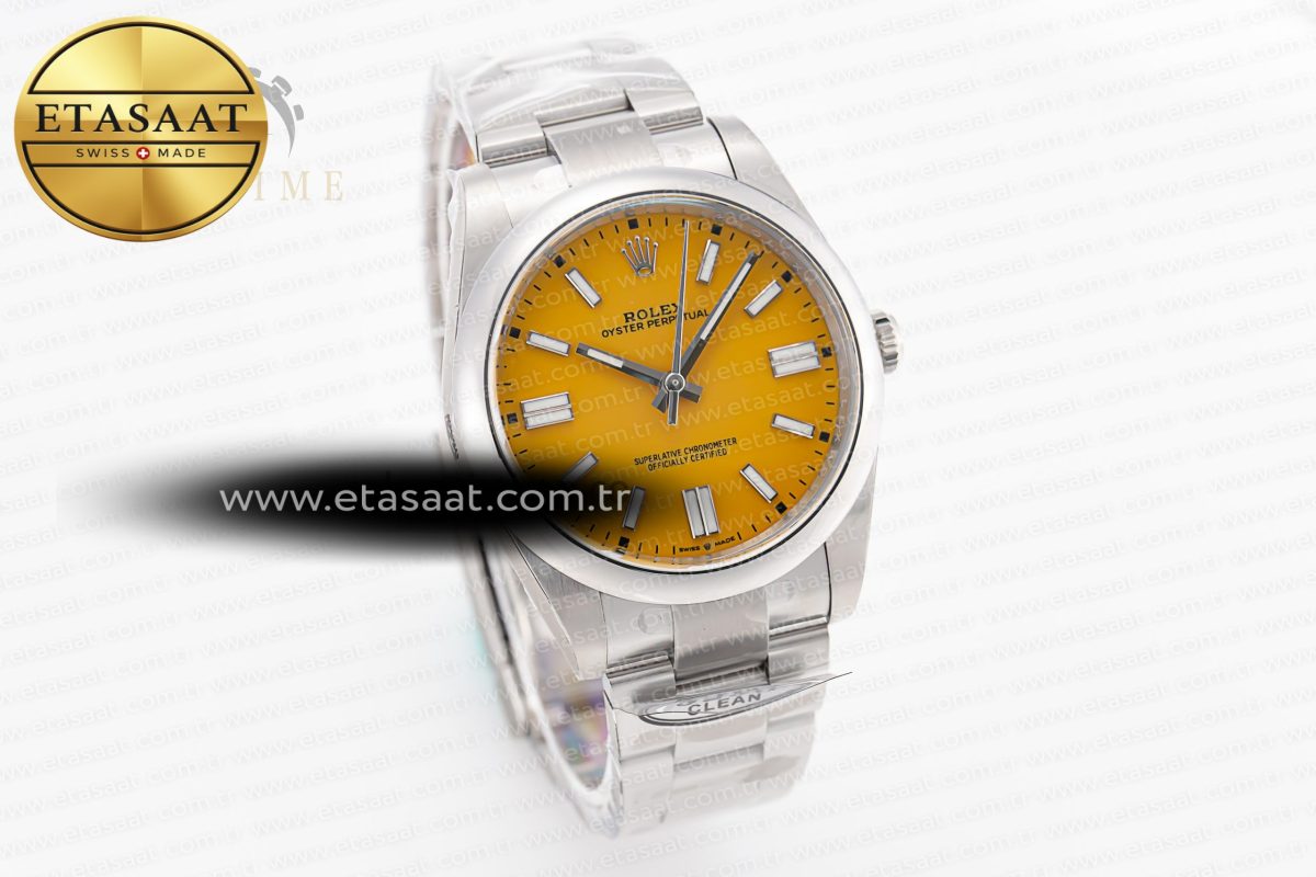 Oyster Perpetual 124300 41mm Clean 1:1 Best Edition 904L Steel Yellow Dial VR3230 - Görsel 4