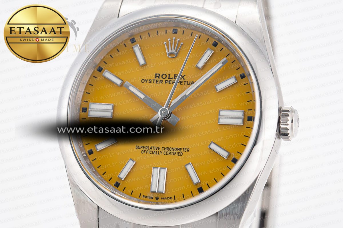 Oyster Perpetual 124300 41mm Clean 1:1 Best Edition 904L Steel Yellow Dial VR3230 - Görsel 6