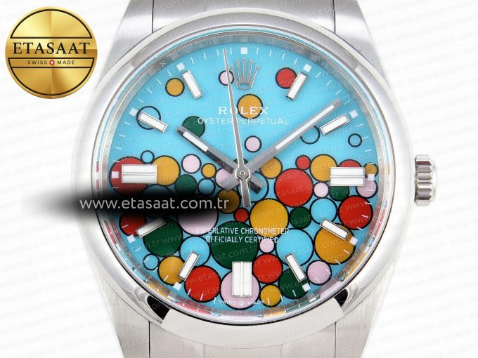 OYSTER PERPETUAL 124300 41MM EWF 1:1 BEST EDITION 316L STEEL CELEBRATION DIAL A3230 - Görsel 4
