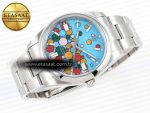 OYSTER PERPETUAL 124300 41MM EWF 1:1 BEST EDITION 316L STEEL CELEBRATION DIAL A3230 - Görsel 6