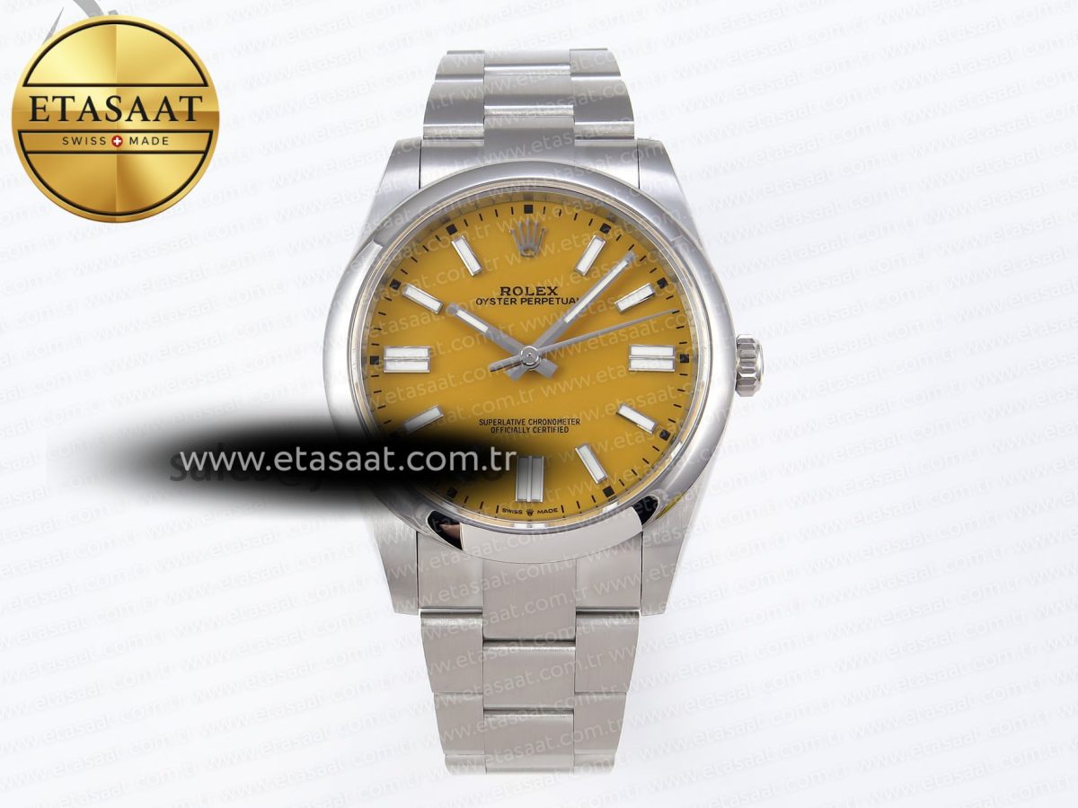 Oyster Perpetual 124300 41mm VSF 1:1 Best Edition 904L Steel Yellow Dial VS3235 - Görsel 3
