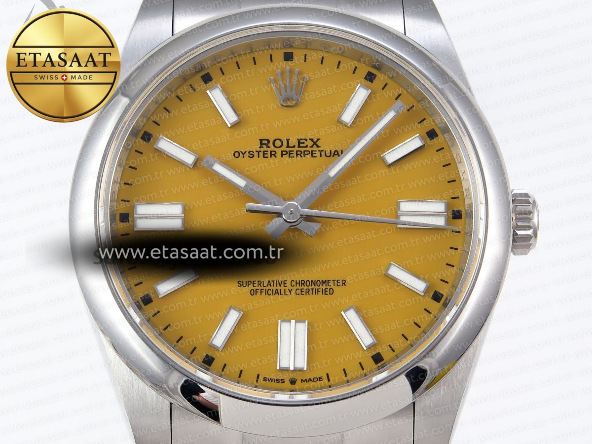 Oyster Perpetual 124300 41mm VSF 1:1 Best Edition 904L Steel Yellow Dial VS3235 - Görsel 4