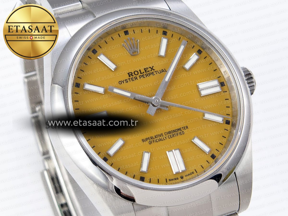Oyster Perpetual 124300 41mm VSF 1:1 Best Edition 904L Steel Yellow Dial VS3235 - Görsel 5