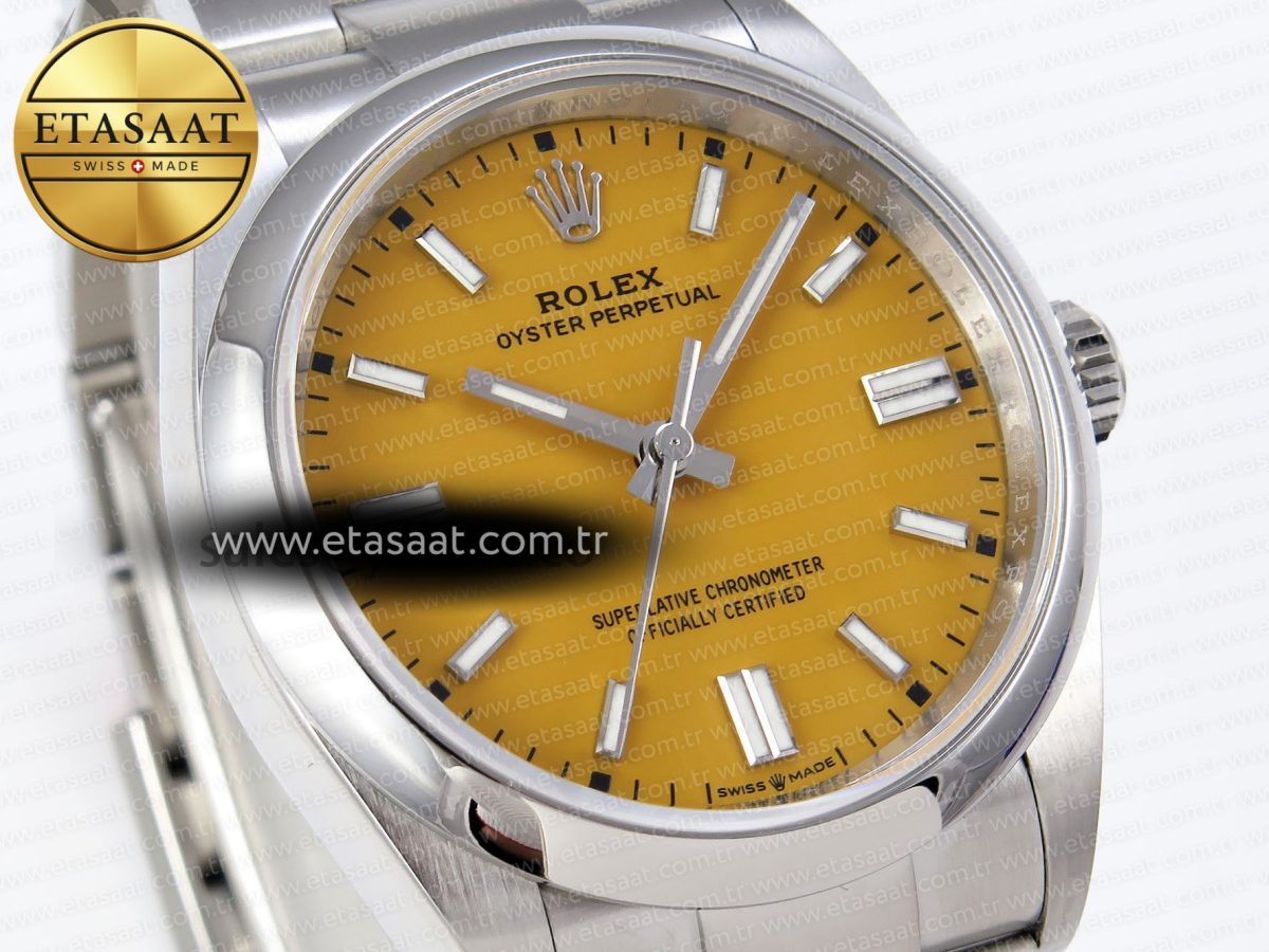 Oyster Perpetual 126000 36mm VSF 1:1 Best Edition 904L Steel Yellow Dial VS3235 - Görsel 5
