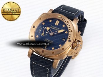 PAM1074 W BRONZO VSF 1:1 BEST EDITION BLUE DIAL ON BLUE CALFSKIN STRAP P.900 CLONE