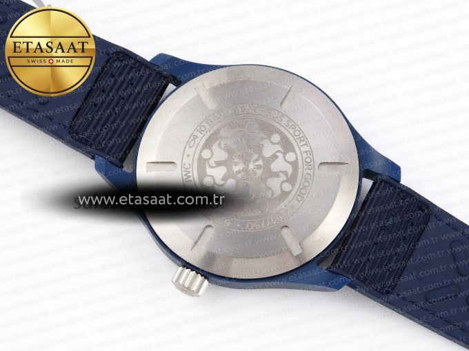PILOT’S WATCH LAUREUS BLUE CERAMIC IW328101 ZF 1:1 BEST EDITION ON BLUE NYLON STRAP A32111 - Görsel 14