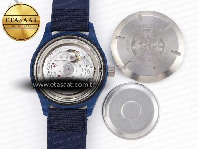 PILOT’S WATCH LAUREUS BLUE CERAMIC IW328101 ZF 1:1 BEST EDITION ON BLUE NYLON STRAP A32111 - Görsel 15