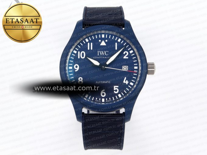 PILOT’S WATCH LAUREUS BLUE CERAMIC IW328101 ZF 1:1 BEST EDITION ON BLUE NYLON STRAP A32111 - Görsel 3