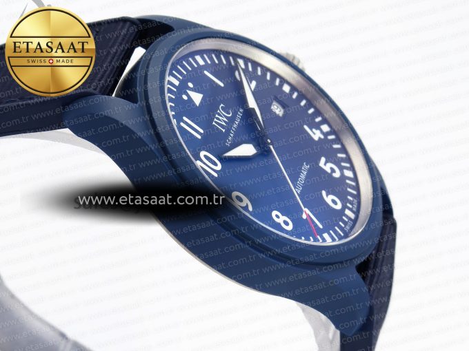 PILOT’S WATCH LAUREUS BLUE CERAMIC IW328101 ZF 1:1 BEST EDITION ON BLUE NYLON STRAP A32111 - Görsel 7