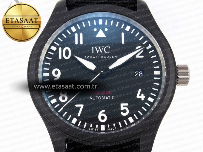 PILOT’S WATCH TOP GUN BLACK CERAMIC IW326901 ZF 1:1 BEST EDITION ON BLACK NYLON STRAP A32111 - Görsel 4