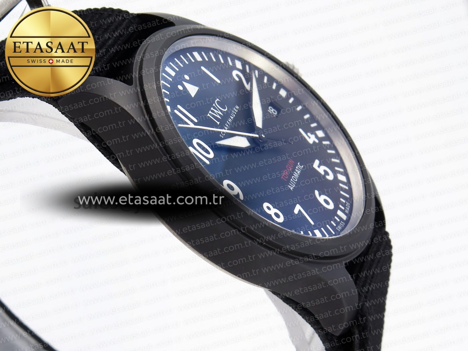 PILOT’S WATCH TOP GUN BLACK CERAMIC IW326901 ZF 1:1 BEST EDITION ON BLACK NYLON STRAP A32111 - Görsel 7