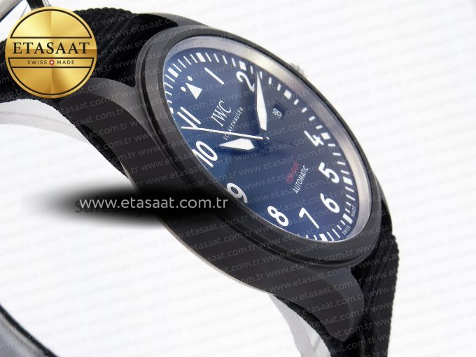 PILOT’S WATCH TOP GUN BLACK CERAMIC IW326901 ZF 1:1 BEST EDITION ON BLACK NYLON STRAP A32111 - Görsel 7