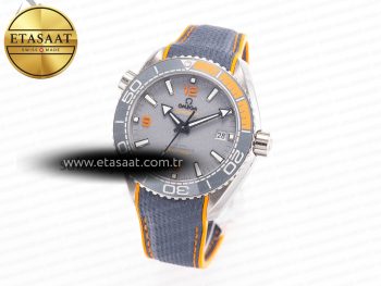 Planet Ocean 43.5mm Ti VSF 1:1 Best Edition Black/Orange Bezel Gray Dial on Gray Nylon Strap A8900