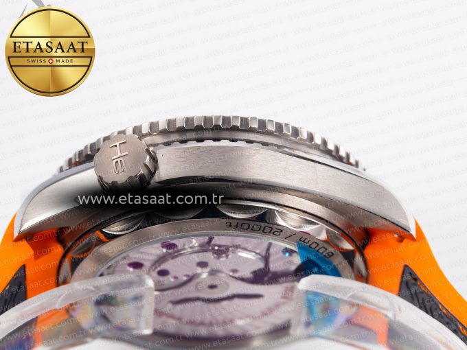 Planet Ocean 43.5mm Ti VSF 1:1 Best Edition Black/Orange Bezel Gray Dial on Gray Nylon Strap A8900 - Görsel 14