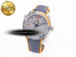 Planet Ocean 43.5mm Ti VSF 1:1 Best Edition Black/Orange Bezel Gray Dial on Gray Nylon Strap A8900 - Görsel 2