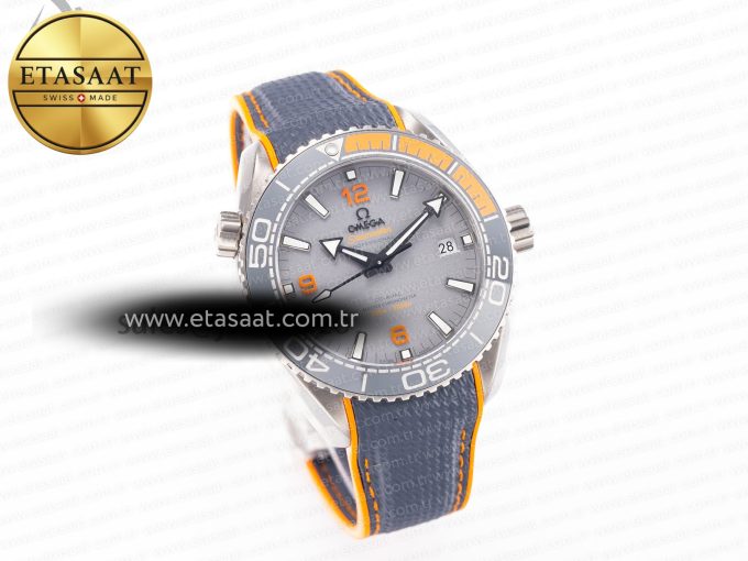 Planet Ocean 43.5mm Ti VSF 1:1 Best Edition Black/Orange Bezel Gray Dial on Gray Nylon Strap A8900 - Görsel 4