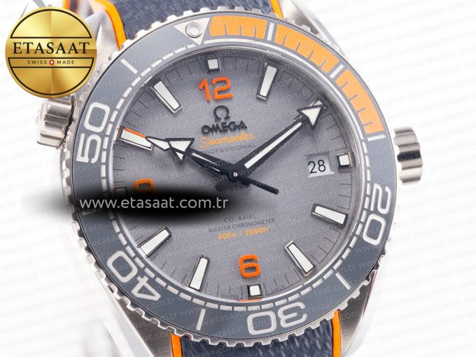 Planet Ocean 43.5mm Ti VSF 1:1 Best Edition Black/Orange Bezel Gray Dial on Gray Nylon Strap A8900 - Görsel 5