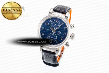 Portugieser Chrono Classic 42 IW390406 APSF 1:1 Best Edition Blue Dial Blue Hand on Black Leather Strap A7750