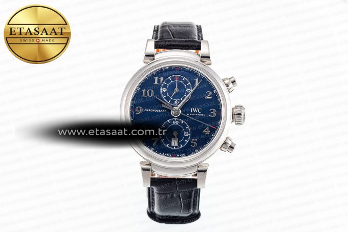 Portugieser Chrono Classic 42 IW390406 APSF 1:1 Best Edition Blue Dial Blue Hand on Black Leather Strap A7750 - Görsel 3