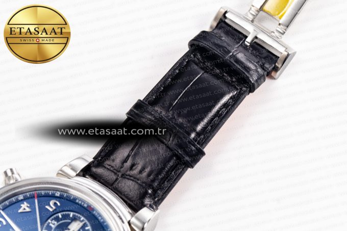 Portugieser Chrono Classic 42 IW390406 APSF 1:1 Best Edition Blue Dial Blue Hand on Black Leather Strap A7750 - Görsel 30