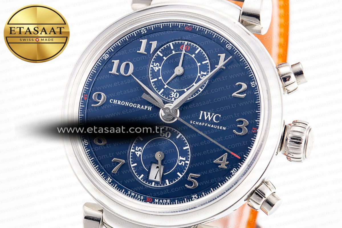 Portugieser Chrono Classic 42 IW390406 APSF 1:1 Best Edition Blue Dial Blue Hand on Black Leather Strap A7750 - Görsel 4