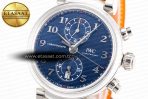 Portugieser Chrono Classic 42 IW390406 APSF 1:1 Best Edition Blue Dial Blue Hand on Black Leather Strap A7750 - Görsel 4