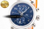 Portugieser Chrono Classic 42 IW390406 APSF 1:1 Best Edition Blue Dial Blue Hand on Black Leather Strap A7750 - Görsel 4