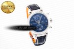 Portugieser Chrono Classic 42 IW390406 APSF 1:1 Best Edition Blue Dial Blue Hand on Black Leather Strap A7750 - Görsel 5
