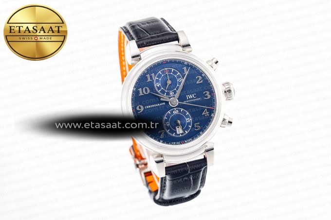 Portugieser Chrono Classic 42 IW390406 APSF 1:1 Best Edition Blue Dial Blue Hand on Black Leather Strap A7750 - Görsel 5