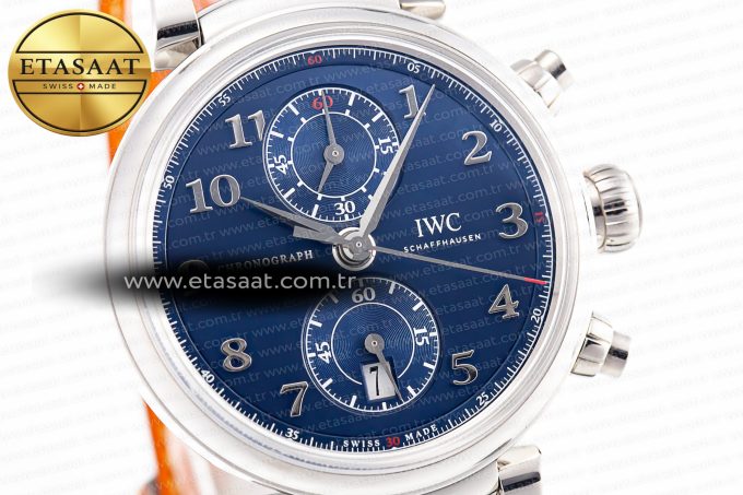 Portugieser Chrono Classic 42 IW390406 APSF 1:1 Best Edition Blue Dial Blue Hand on Black Leather Strap A7750 - Görsel 6