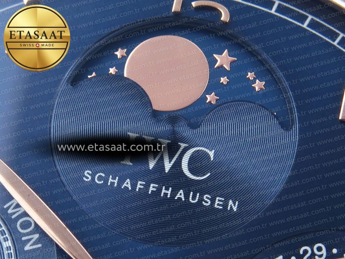 PORTUGIESER PERPETUAL CALENDAR RG 5033 APSF 1:1 BEST EDITION BLUE DIAL ON BLACK LEATHER STRAP A52610 CLONE - Görsel 10