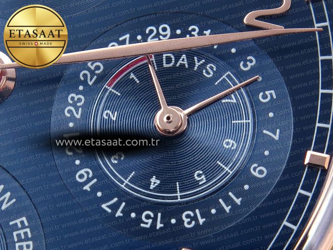 PORTUGIESER PERPETUAL CALENDAR RG 5033 APSF 1:1 BEST EDITION BLUE DIAL ON BLACK LEATHER STRAP A52610 CLONE - Görsel 11