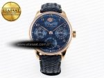 PORTUGIESER PERPETUAL CALENDAR RG 5033 APSF 1:1 BEST EDITION BLUE DIAL ON BLACK LEATHER STRAP A52610 CLONE - Görsel 3