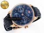 PORTUGIESER PERPETUAL CALENDAR RG 5033 APSF 1:1 BEST EDITION BLUE DIAL ON BLACK LEATHER STRAP A52610 CLONE - Görsel 5