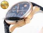 PORTUGIESER PERPETUAL CALENDAR RG 5033 APSF 1:1 BEST EDITION BLUE DIAL ON BLACK LEATHER STRAP A52610 CLONE - Görsel 6